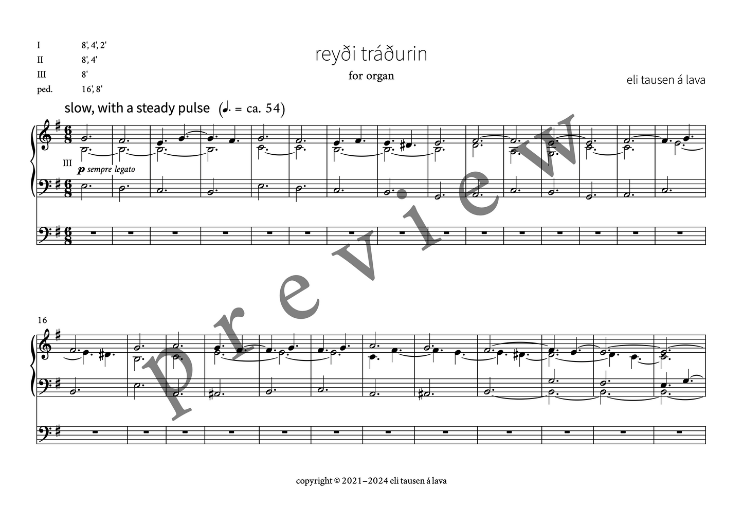 reyði tráðurin (for organ)