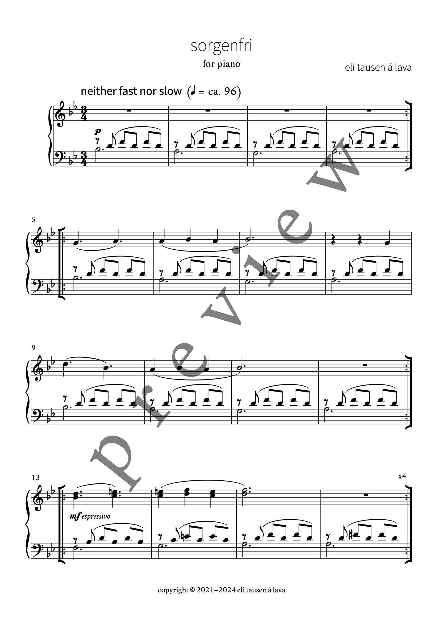 sorgenfri (for piano)