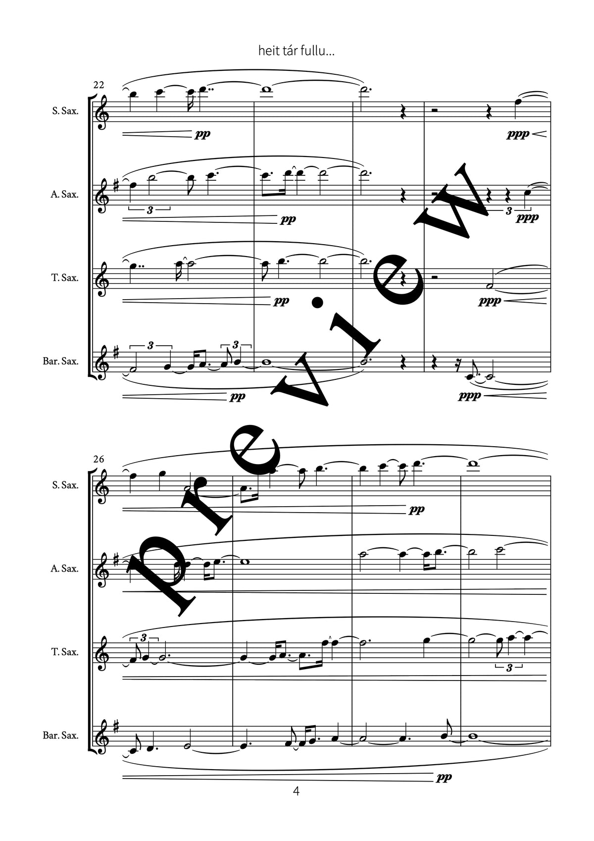 heit tár fullu... (for sax quartet)