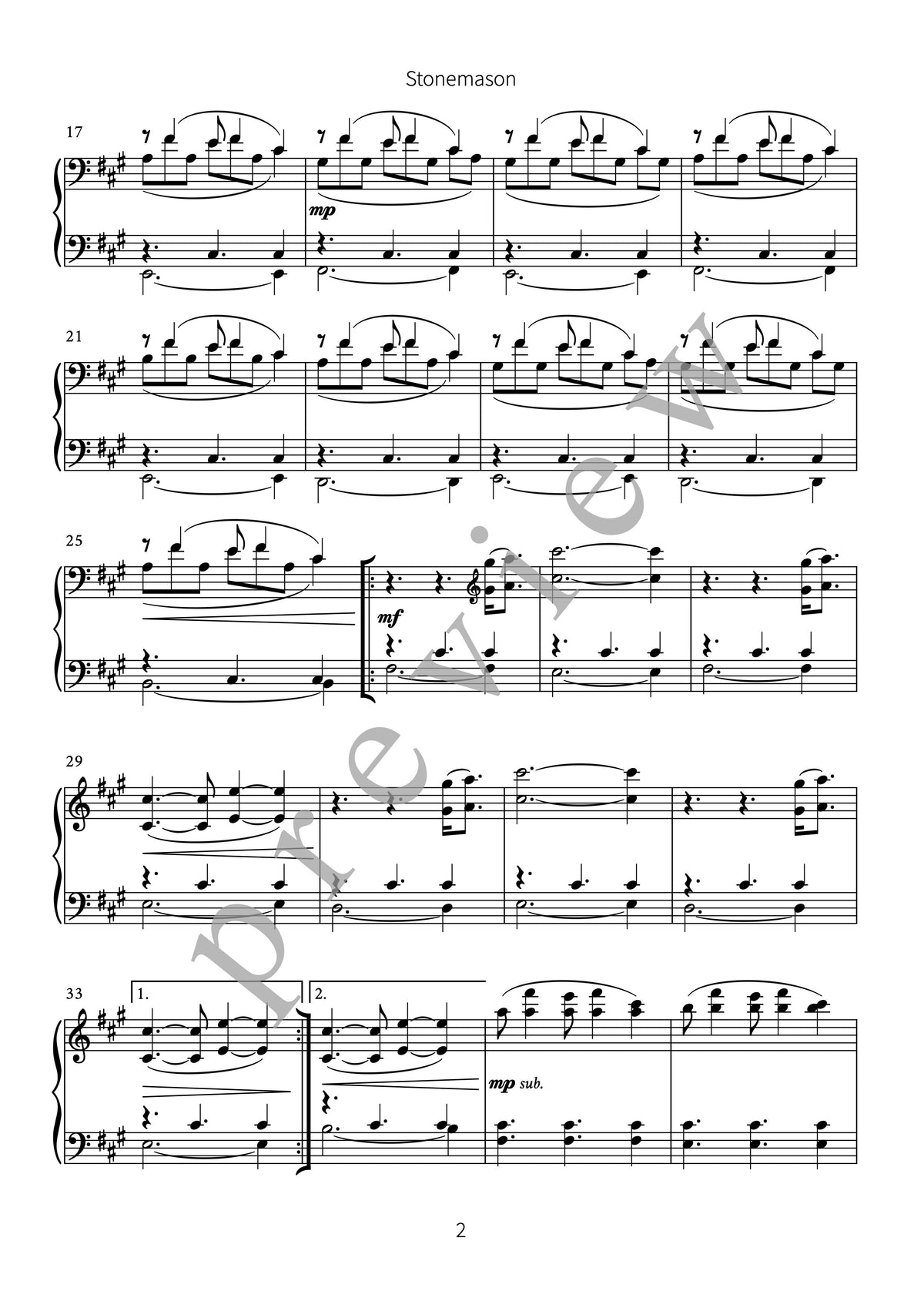Stonemason (for piano)