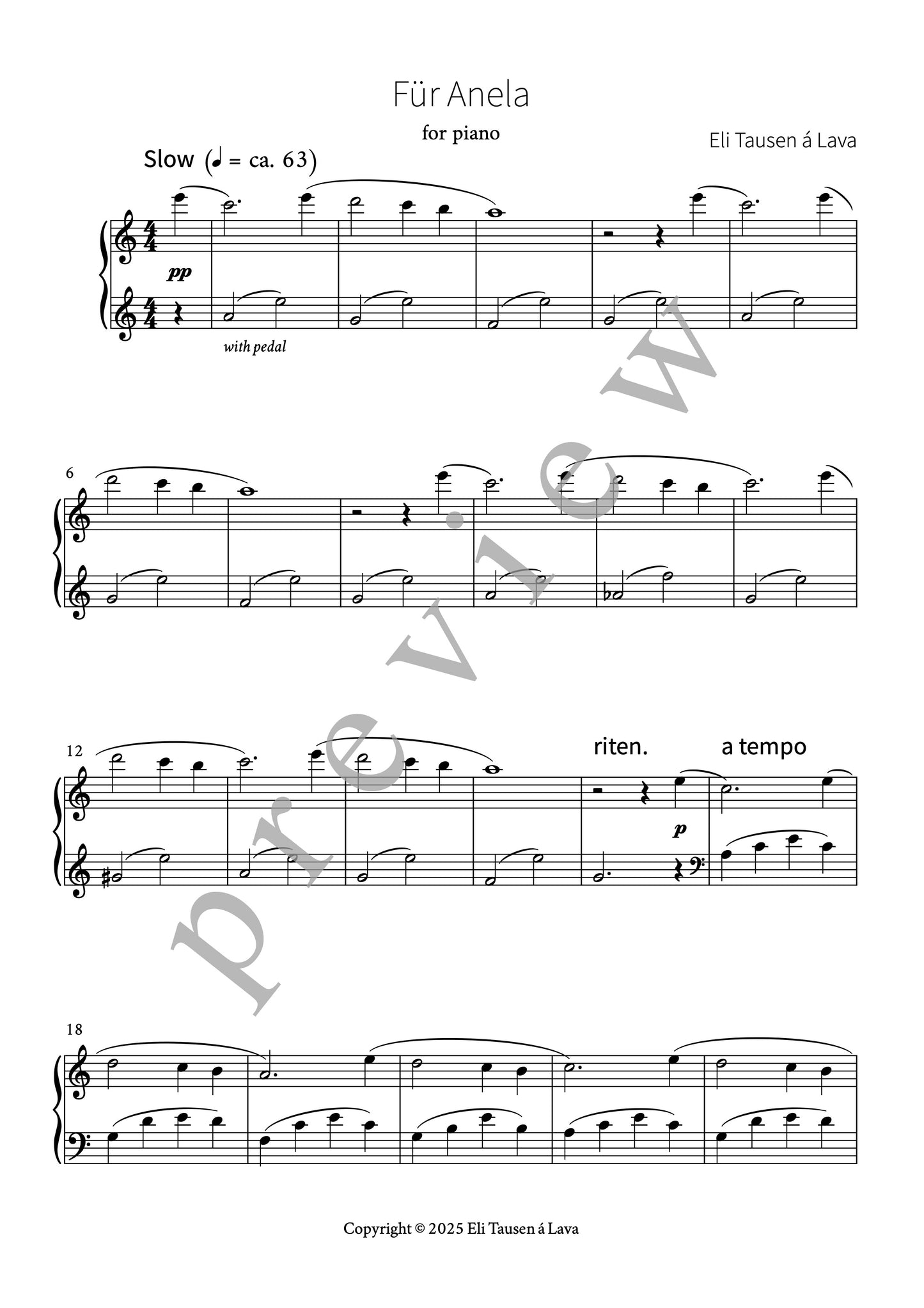 Für Anela (for piano)