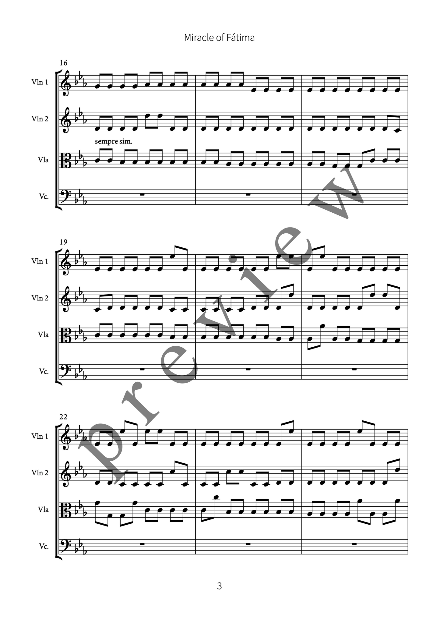 Miracle of Fátima (for string quartet)