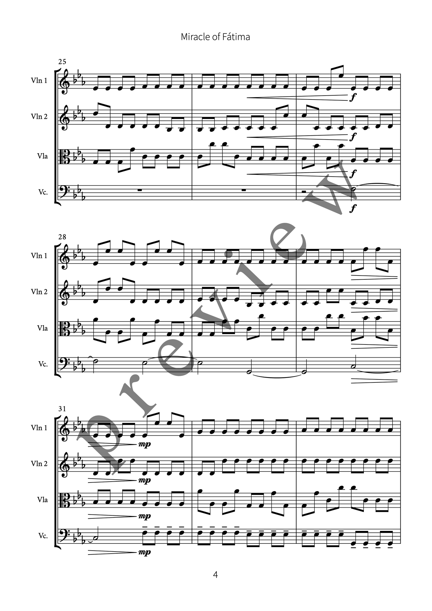 Miracle of Fátima (for string quartet)