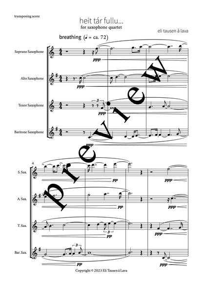 heit tár fullu... (for sax quartet)