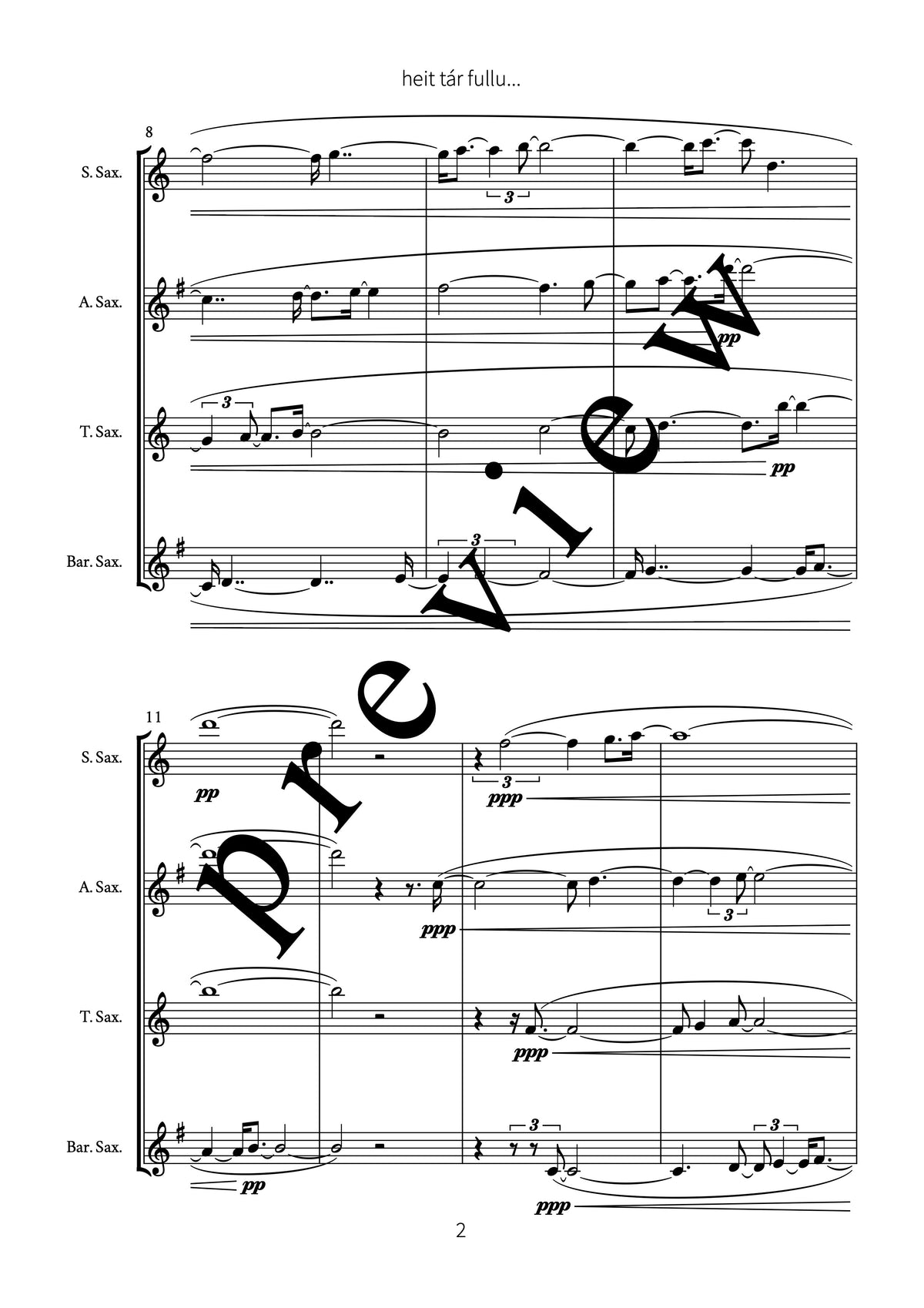 heit tár fullu... (for sax quartet)