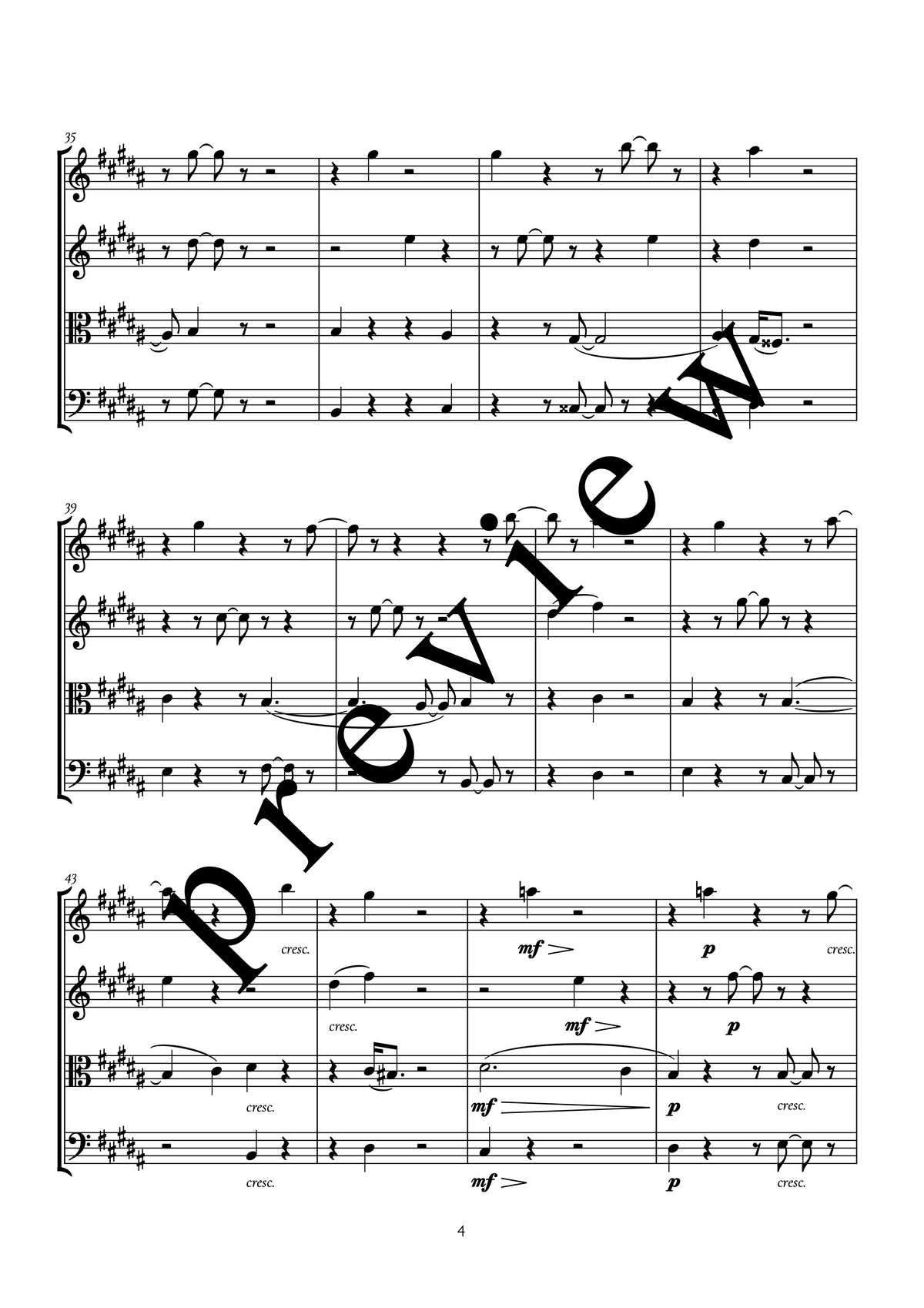 Growing Apart (for string quartet)