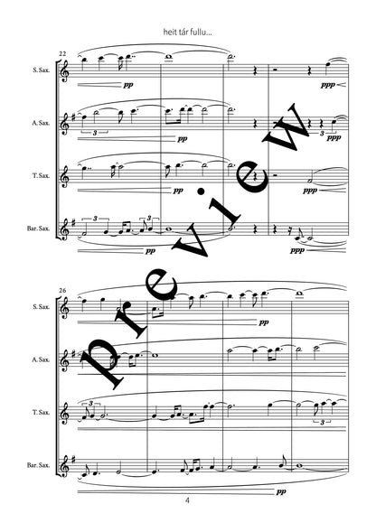 heit tár fullu... (for sax quartet)