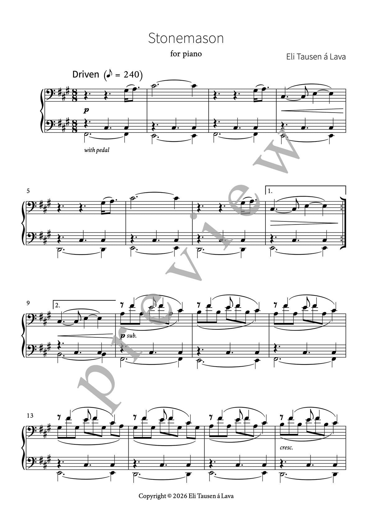 Stonemason (for piano)