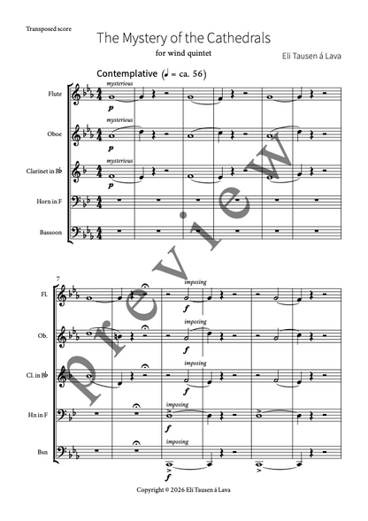 The Mystery of the Cathedrals (for wind quintet)