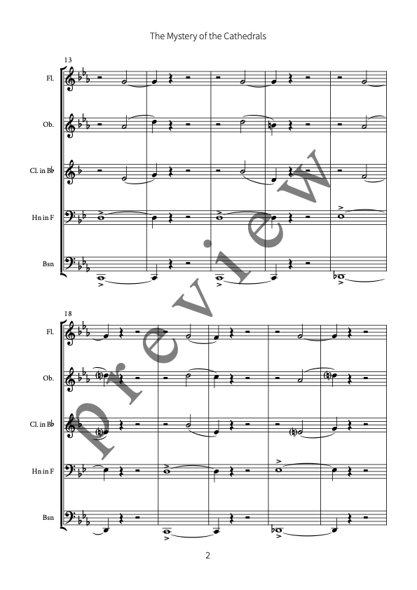The Mystery of the Cathedrals (for wind quintet)
